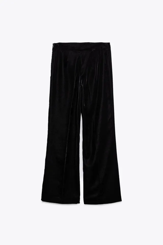 Zara WIDE FIT VELVET PANTS