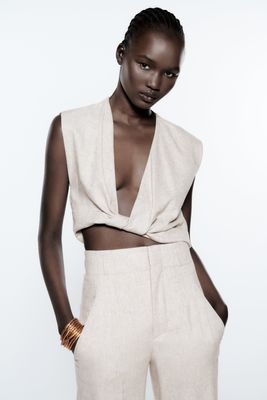 Zara DRAPED TOP LIMITED EDITION | Metropolis at Metrotown