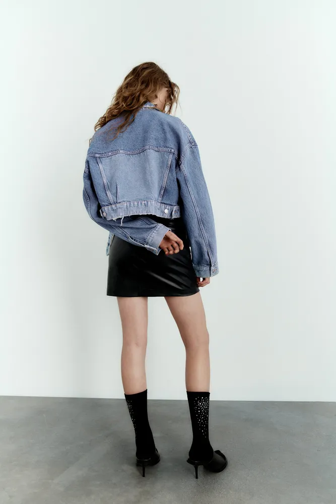 CROPPED RIPPED Z1975 DENIM JACKET | Ripped denim, Clothes, Jackets