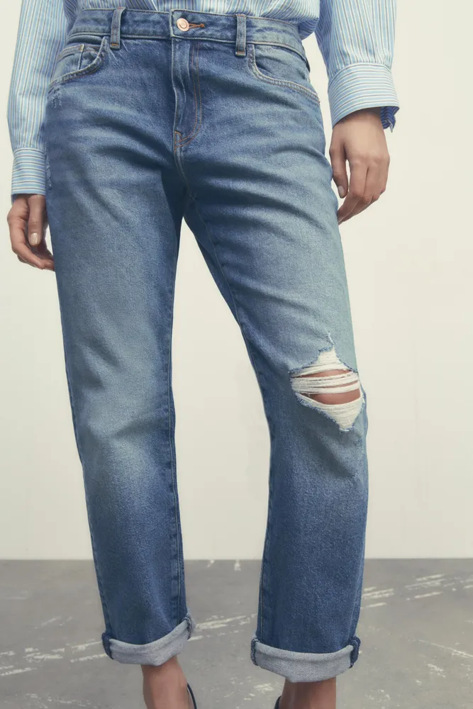 Z1975 RELAXED FIT RIPPED STRETCH JEANS