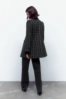 DOUBLE BREASTED TEXTURED WEAVE JACKET