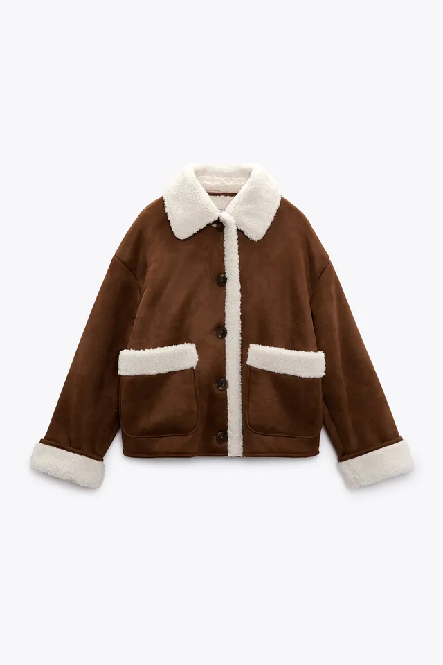 double faced jacket with patch pockets