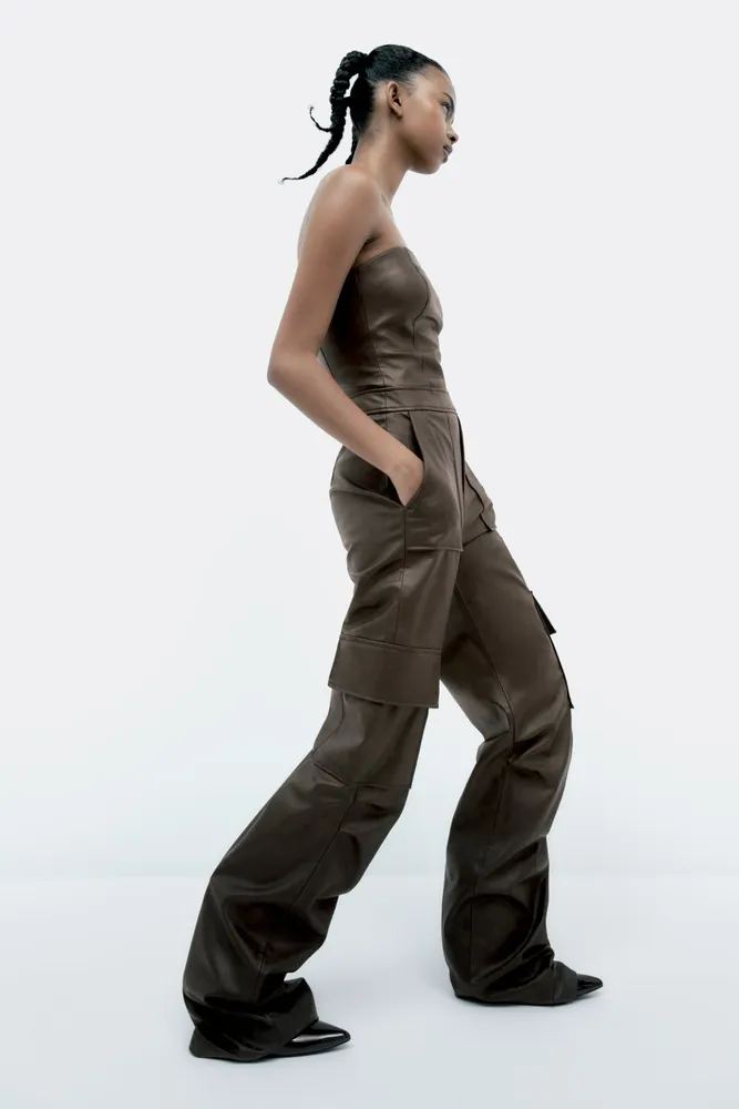 ZARA FAUX LEATHER JUMPSUIT NWT