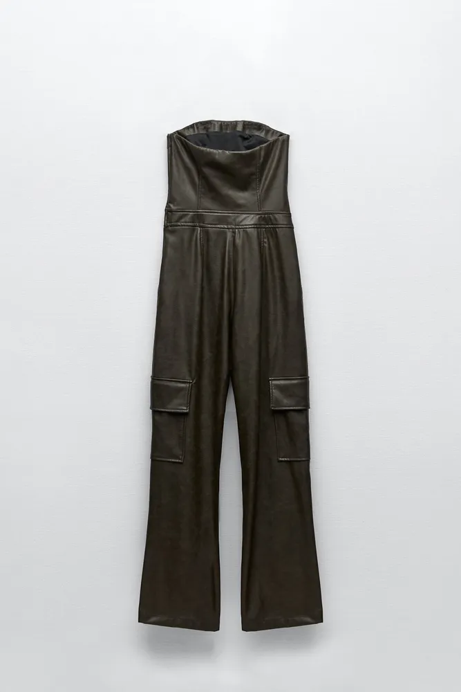 ZARA FAUX LEATHER JUMPSUIT NWT