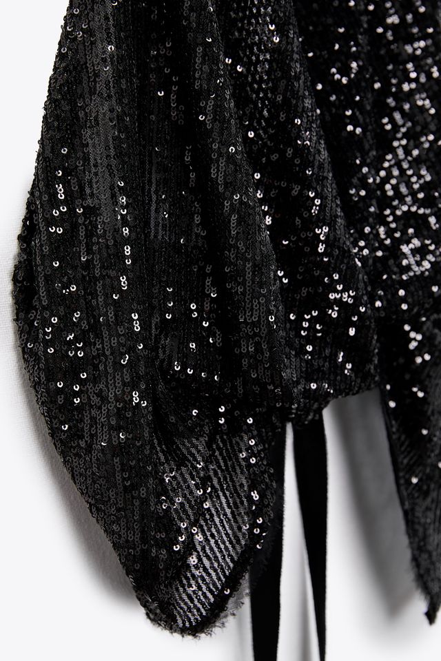 Zara SEQUIN HALTER TOP | Metropolis at Metrotown