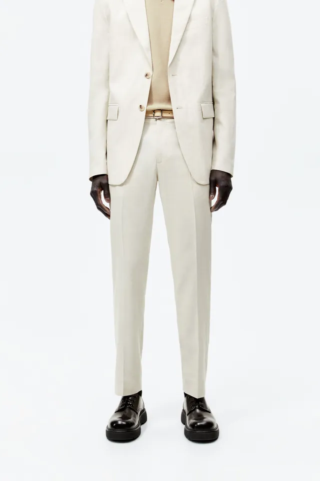 Zara LINEN BLEND SUIT PANTS