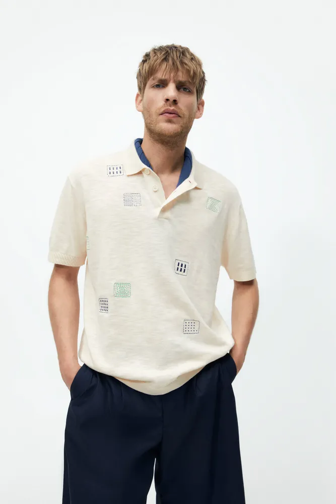 EMBROIDERED KNIT POLO