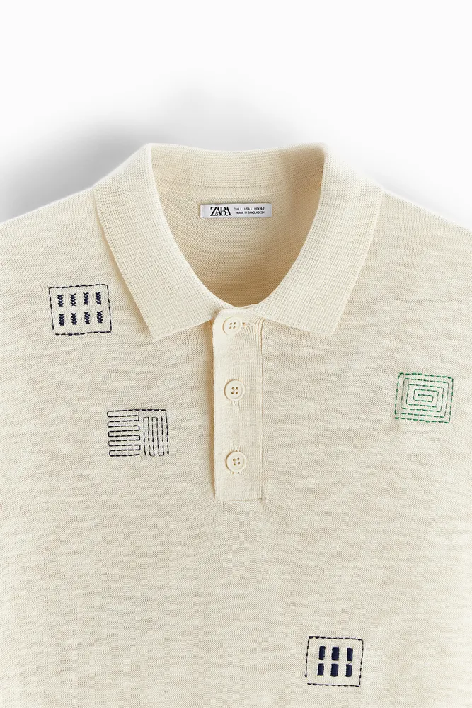 EMBROIDERED KNIT POLO