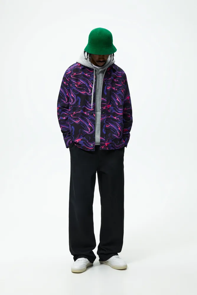 Zara Men's Abstract Print Technical Jacket