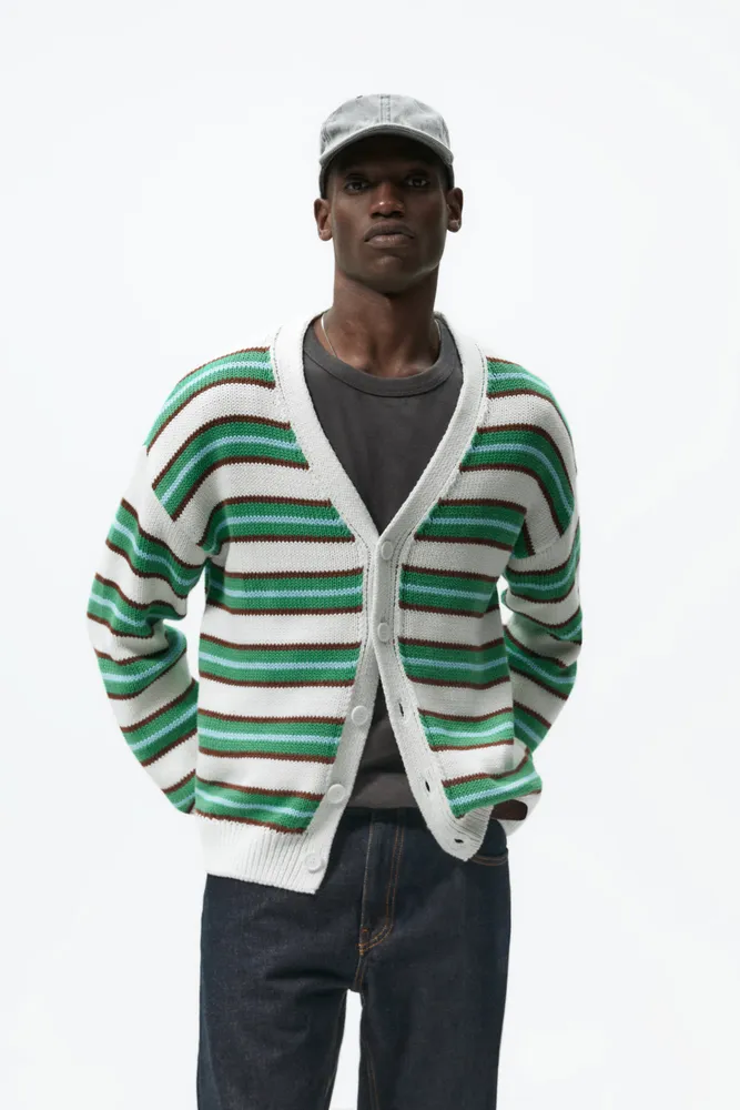 STRUCTURED STRIPED CARDIGAN