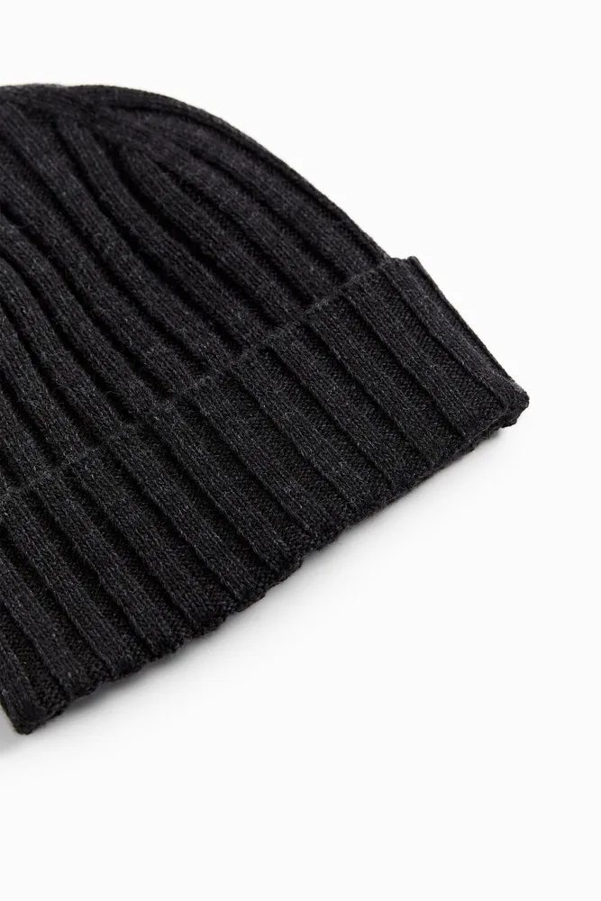 WOOL BLEND RIBBED HAT