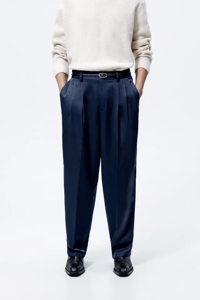 PLEATED TROUSERS - Trousers - MAN | ZARA United Kingdom | Mens trousers  casual, Pleated trousers, Zara