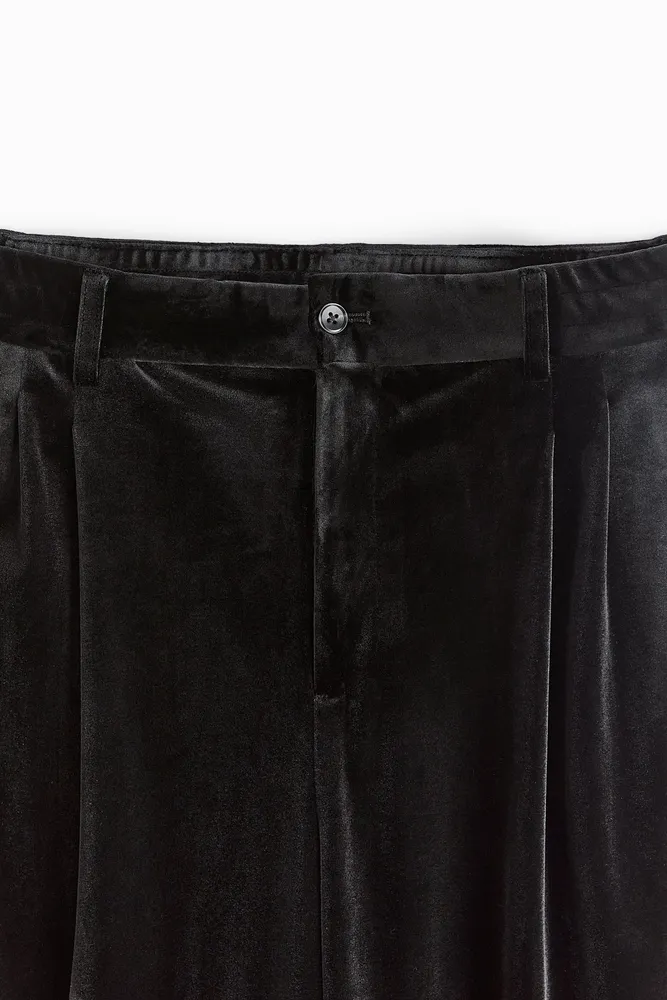 Velvet trousers with all-over rhinestones | EMPORIO ARMANI Woman