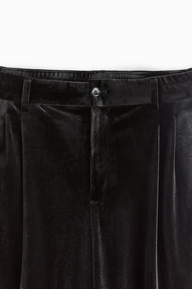 Zara WIDE FIT VELVET PANTS