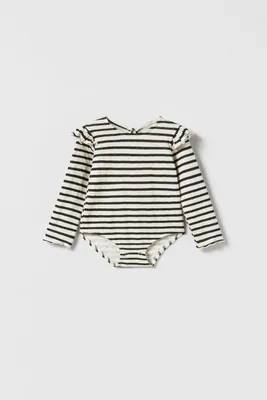 DOUBLE SIDED STRIPED BODYSUIT SHIRT