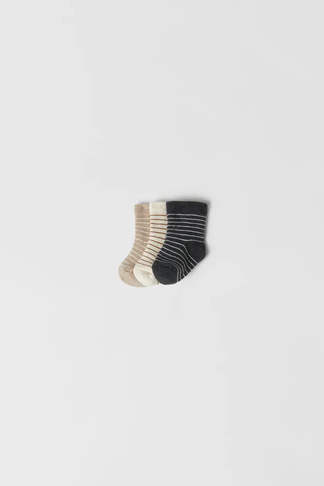BABY/ THREE-PACK OF STRIPED TERRYCLOTH SOCKS