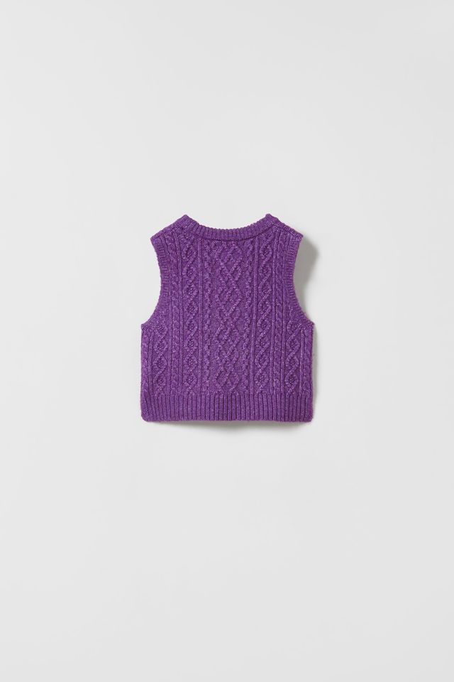 pink sweater vest zara