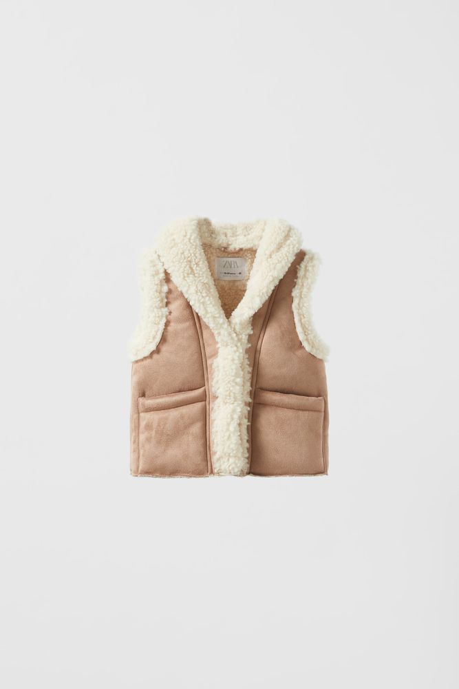 gilet sans manche effet mouton