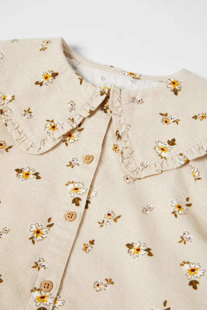 Zara Embroidered Bib Collar Shirt