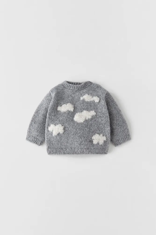 KNIT SWEATER WITH CLOUDS