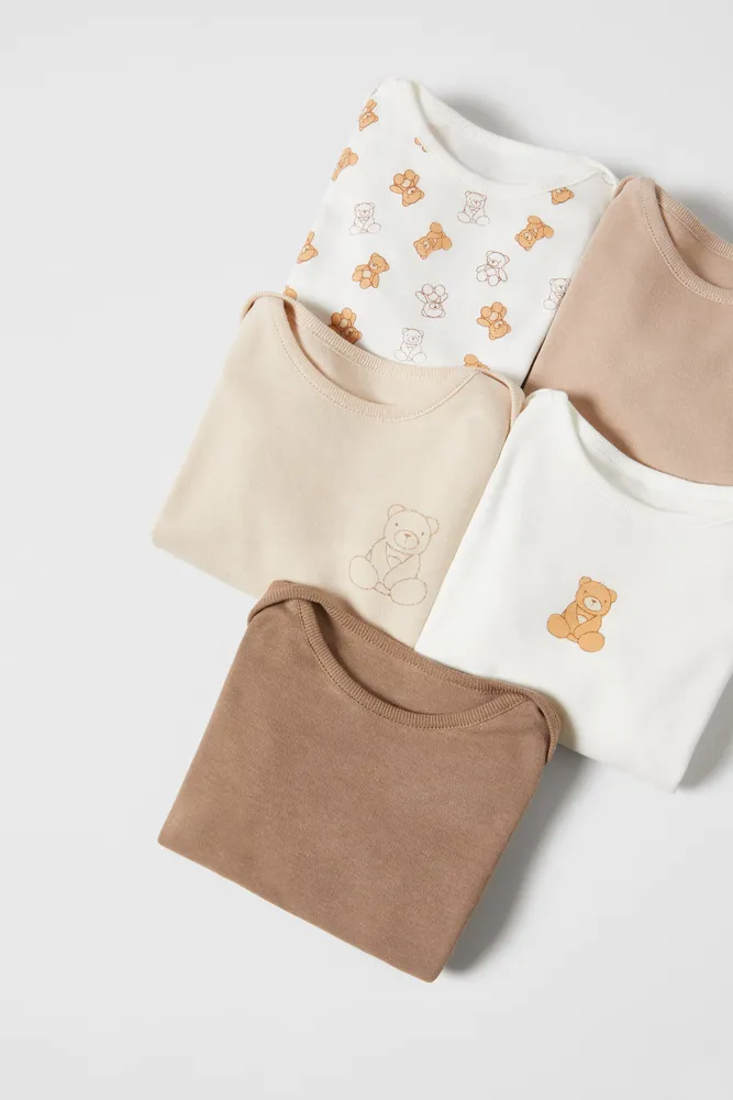 BABY/ FIVE PACK OF BEAR BODYSUITS