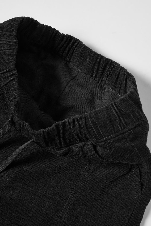 Zara Charcoal Garment Dye Stretch Pants With Fine Corduroy Detail