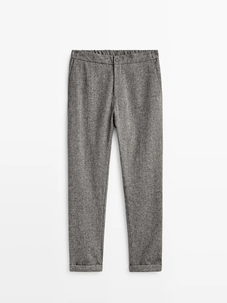 Jogger fit micro knit trousers