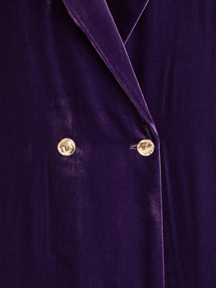 Velvet blazer with golden buttons