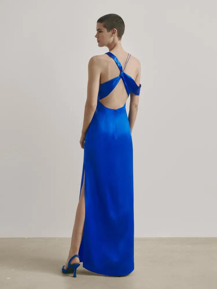 Zara Satin Maxi Dress- Royal Blue