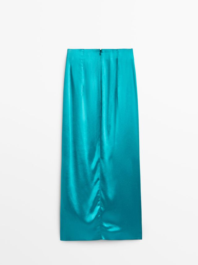 Satin skirt with seam detail -Studio