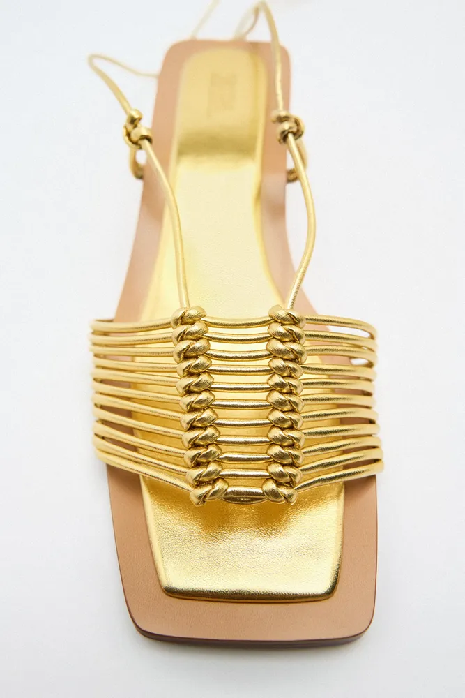 Strappy sandals - Gold-coloured - Ladies | H&M