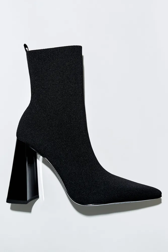 FABRIC HEELED ANKLE BOOTS
