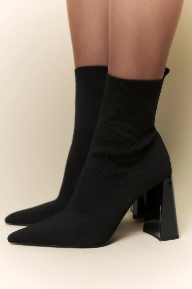 FABRIC HEELED ANKLE BOOTS