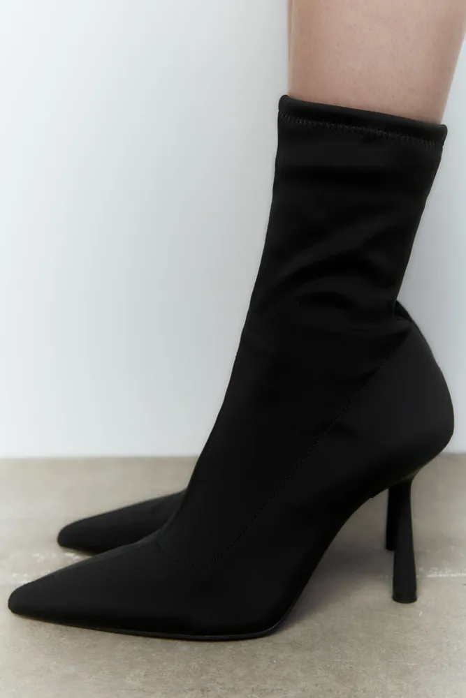 flat nylon ankle boots zara