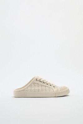 OPEN BACK FABRIC SNEAKERS