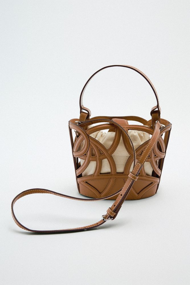LEATHER CUT OUT TOTE BAG