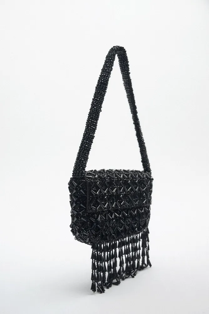 Zara Beaded Fringe Shoulder Bag