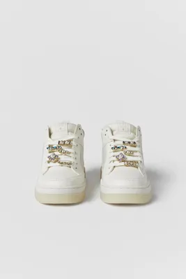 KIDS/ HIGH-TOP SNEAKERS WITH REMOVABLE JEWELS