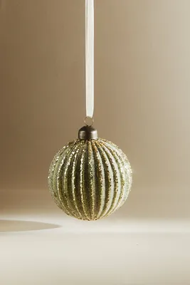 SPHERE CHRISTMAS ORNAMENT WITH GLITTER LINES