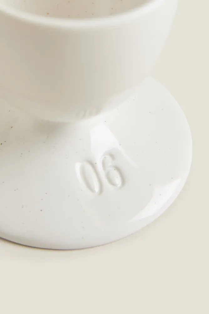 PORCELAIN EGG CUP WITH NUMBER DETAIL