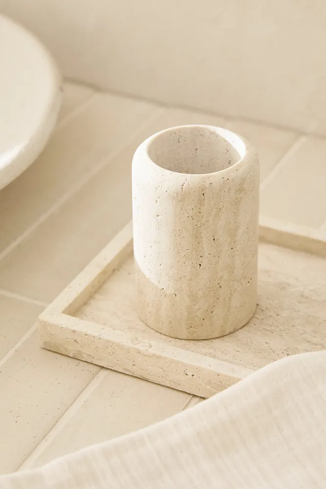 BEIGE MARBLE TUMBLER - Beige