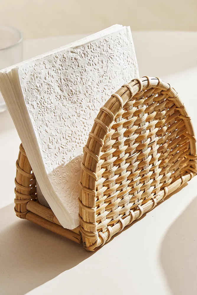 WOVEN RATTAN NAPKIN HOLDER