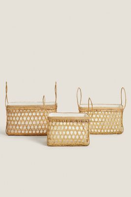 BAMBOO BASKET WITH HANDLES