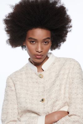 zara combination textured blazer