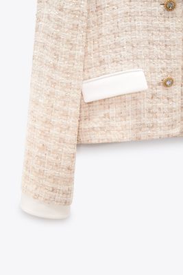 zara combination textured blazer