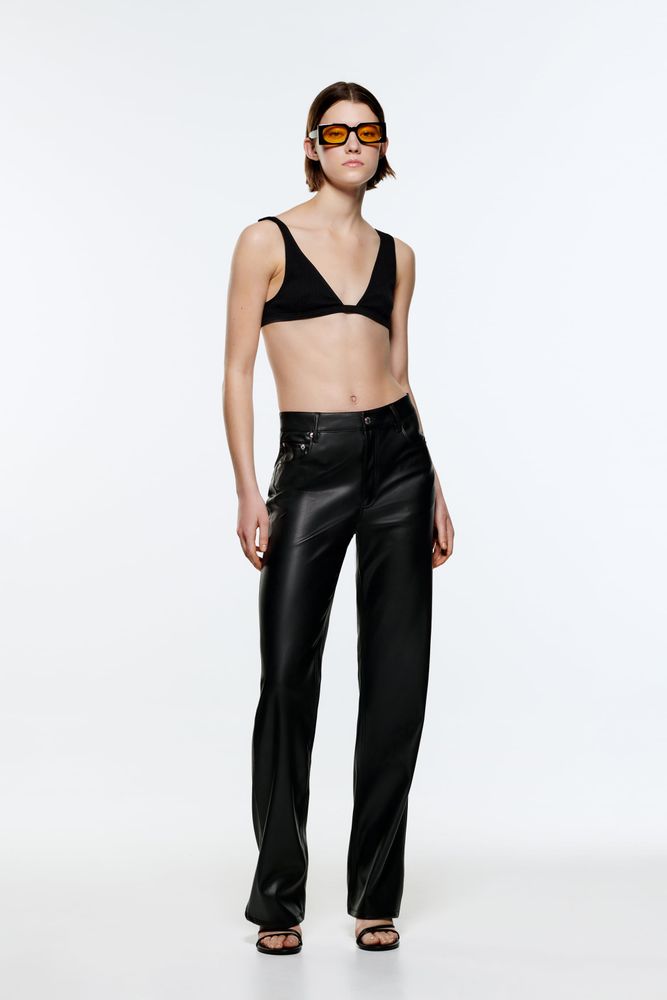 Zara FULL LENGTH FAUX THE '90S LEATHER PANTS