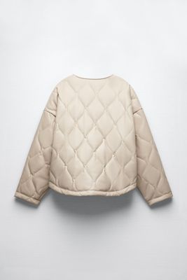 Zara FAUX LEATHER PUFFER JACKET | Mall 