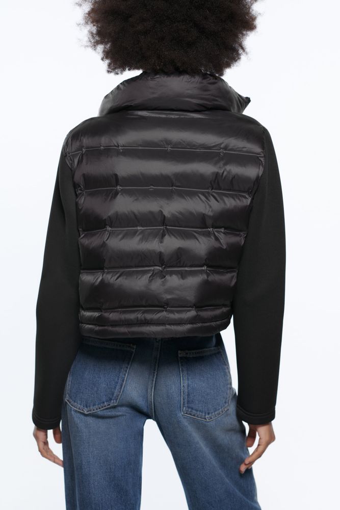 zara leather vest puffer