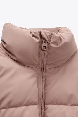 zara crop puffer jacket