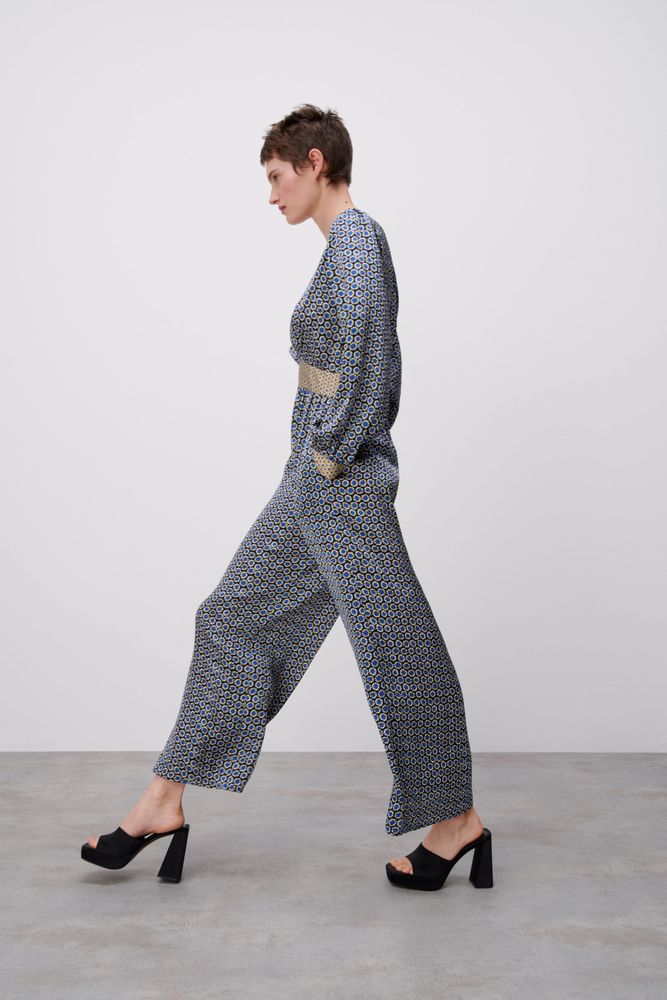 Zara, Pants & Jumpsuits, Nwt Zara Geometric Print Wide Leg Pants